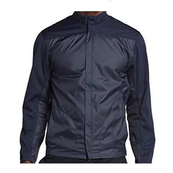 Nike Shield Windbreaker Full Zip Gold Jacker Navy Size Large - Picture 8 of 9